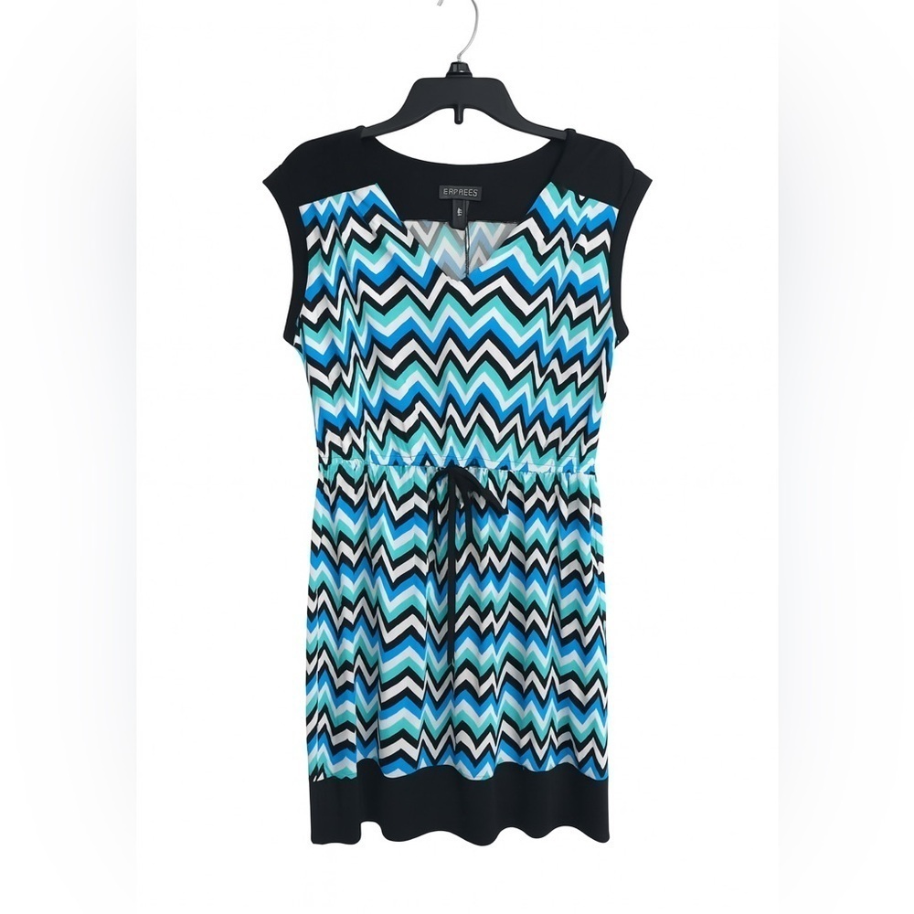 Enfocus Studio Zig Zag Pull-On Dress Size 14 Sleeveless V-Neck Soft Lightweight